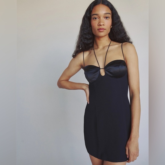 Reformation Black Ocean Dress Mini - 10 - Picture 12 of 12